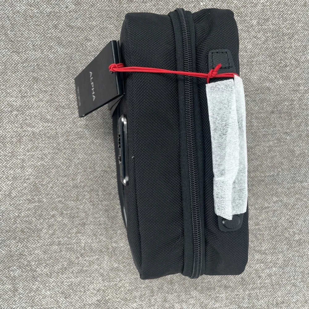 TUMI Black Alpha 3 Split Zip Around Travel Bag Initials 